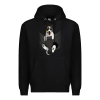 Black rat terrier dog in pocket, rattie puppy, ratting terrier t shirt Premium Hoodie - linhVisuals