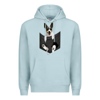 Blue Mist rat terrier dog in pocket, rattie puppy, ratting terrier t shirt Premium Hoodie - linhVisuals
