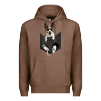 Chestnut rat terrier dog in pocket, rattie puppy, ratting terrier t shirt Premium Hoodie - linhVisuals