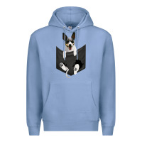 Colony Blue rat terrier dog in pocket, rattie puppy, ratting terrier t shirt Premium Hoodie - linhVisuals