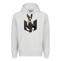 Dove Grey rat terrier dog in pocket, rattie puppy, ratting terrier t shirt Premium Hoodie - linhVisuals