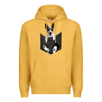 Mustard rat terrier dog in pocket, rattie puppy, ratting terrier t shirt Premium Hoodie - linhVisuals