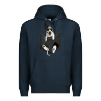 Navy rat terrier dog in pocket, rattie puppy, ratting terrier t shirt Premium Hoodie - linhVisuals