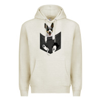 Oatmeal Heather rat terrier dog in pocket, rattie puppy, ratting terrier t shirt Premium Hoodie - linhVisuals