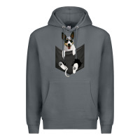 Rock rat terrier dog in pocket, rattie puppy, ratting terrier t shirt Premium Hoodie - linhVisuals
