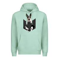 Seafoam rat terrier dog in pocket, rattie puppy, ratting terrier t shirt Premium Hoodie - linhVisuals
