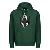 Sports Green rat terrier dog in pocket, rattie puppy, ratting terrier t shirt Premium Hoodie - linhVisuals