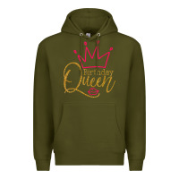Army Green birthday queen shirt, womens birthday shirt, birthday t shirt Premium Hoodie - linhVisuals