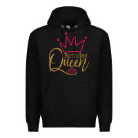 Black birthday queen shirt, womens birthday shirt, birthday t shirt Premium Hoodie - linhVisuals