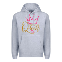 Heather Grey birthday queen shirt, womens birthday shirt, birthday t shirt Premium Hoodie - linhVisuals