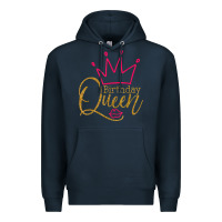 Navy birthday queen shirt, womens birthday shirt, birthday t shirt Premium Hoodie - linhVisuals