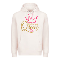 Pale Pink birthday queen shirt, womens birthday shirt, birthday t shirt Premium Hoodie - linhVisuals