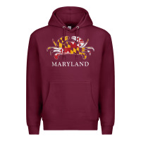 Burgundy retro maryland crab state flag vintage travel tank top Premium Hoodie - linhVisuals