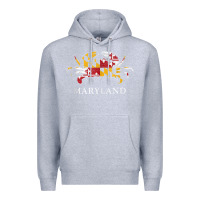 Heather Grey retro maryland crab state flag vintage travel tank top Premium Hoodie - linhVisuals