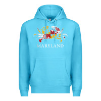 Ocean Blue retro maryland crab state flag vintage travel tank top Premium Hoodie - linhVisuals