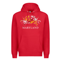 Red retro maryland crab state flag vintage travel tank top Premium Hoodie - linhVisuals