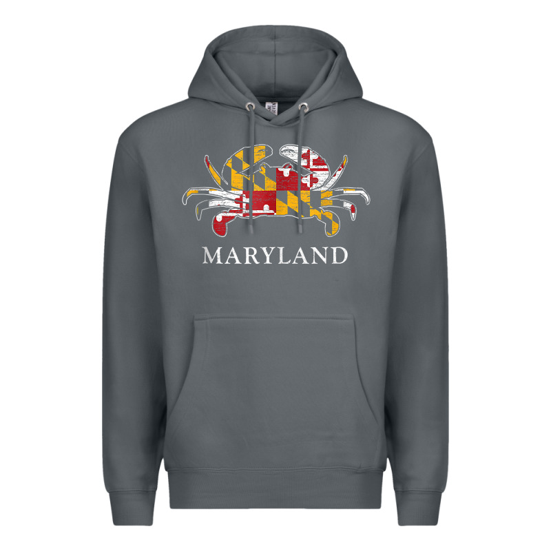 Retro Maryland Crab State Flag Vintage Travel Tank Top Premium Hoodie by linhVisuals | Teevron