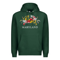 Sports Green retro maryland crab state flag vintage travel tank top Premium Hoodie - linhVisuals