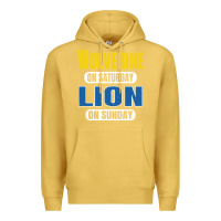 Antique Gold wolverine on saturday lion on sunday fans detroit vintage pullover hoo Premium Hoodie - linhVisuals