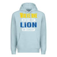 Blue Mist wolverine on saturday lion on sunday fans detroit vintage pullover hoo Premium Hoodie - linhVisuals