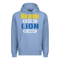 Colony Blue wolverine on saturday lion on sunday fans detroit vintage pullover hoo Premium Hoodie - linhVisuals