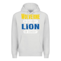 Dove Grey wolverine on saturday lion on sunday fans detroit vintage pullover hoo Premium Hoodie - linhVisuals
