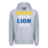 Heather Grey wolverine on saturday lion on sunday fans detroit vintage pullover hoo Premium Hoodie - linhVisuals