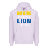 Lilac wolverine on saturday lion on sunday fans detroit vintage pullover hoo Premium Hoodie - linhVisuals