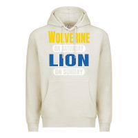 Oatmeal Heather wolverine on saturday lion on sunday fans detroit vintage pullover hoo Premium Hoodie - linhVisuals