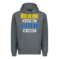 Rock wolverine on saturday lion on sunday fans detroit vintage pullover hoo Premium Hoodie - linhVisuals