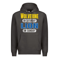 Smoke wolverine on saturday lion on sunday fans detroit vintage pullover hoo Premium Hoodie - linhVisuals