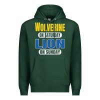 Sports Green wolverine on saturday lion on sunday fans detroit vintage pullover hoo Premium Hoodie - linhVisuals