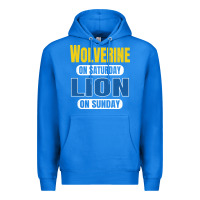 True Royal wolverine on saturday lion on sunday fans detroit vintage pullover hoo Premium Hoodie - linhVisuals