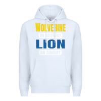 White wolverine on saturday lion on sunday fans detroit vintage pullover hoo Premium Hoodie - linhVisuals