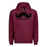 Burgundy MUSTACHE Premium Hoodie - linhVisuals