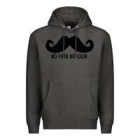 Charcoal Heather MUSTACHE Premium Hoodie - linhVisuals