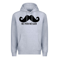 Heather Grey MUSTACHE Premium Hoodie - linhVisuals