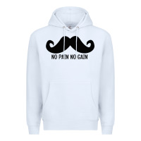 White MUSTACHE Premium Hoodie - linhVisuals