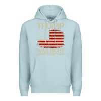 Blue Mist vintage usa american flag trump was right about everything pullover ho Premium Hoodie - linhVisuals
