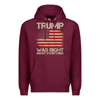 Burgundy vintage usa american flag trump was right about everything pullover ho Premium Hoodie - linhVisuals