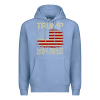 Colony Blue vintage usa american flag trump was right about everything pullover ho Premium Hoodie - linhVisuals