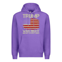 Purple vintage usa american flag trump was right about everything pullover ho Premium Hoodie - linhVisuals