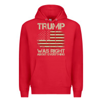 Red vintage usa american flag trump was right about everything pullover ho Premium Hoodie - linhVisuals
