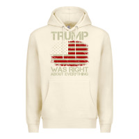 Sandshell vintage usa american flag trump was right about everything pullover ho Premium Hoodie - linhVisuals