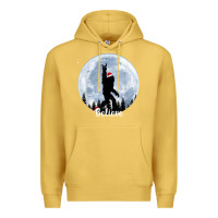 Antique Gold santa bigfoot christmas rock funny sasquatch believe xmas t shirt Premium Hoodie - linhVisuals