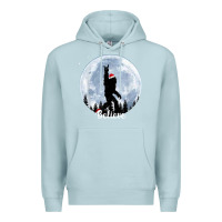 Blue Mist santa bigfoot christmas rock funny sasquatch believe xmas t shirt Premium Hoodie - linhVisuals