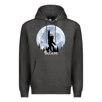 Charcoal Heather santa bigfoot christmas rock funny sasquatch believe xmas t shirt Premium Hoodie - linhVisuals