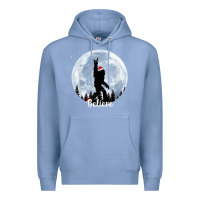 Colony Blue santa bigfoot christmas rock funny sasquatch believe xmas t shirt Premium Hoodie - linhVisuals