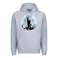 Heather Grey santa bigfoot christmas rock funny sasquatch believe xmas t shirt Premium Hoodie - linhVisuals