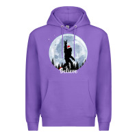 Purple santa bigfoot christmas rock funny sasquatch believe xmas t shirt Premium Hoodie - linhVisuals